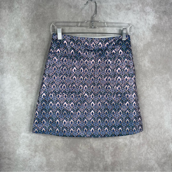 Maje Jako Jacquard Mini Metallic Skirt In Light Blue Women's Size 36 US S - Picture 5 of 12